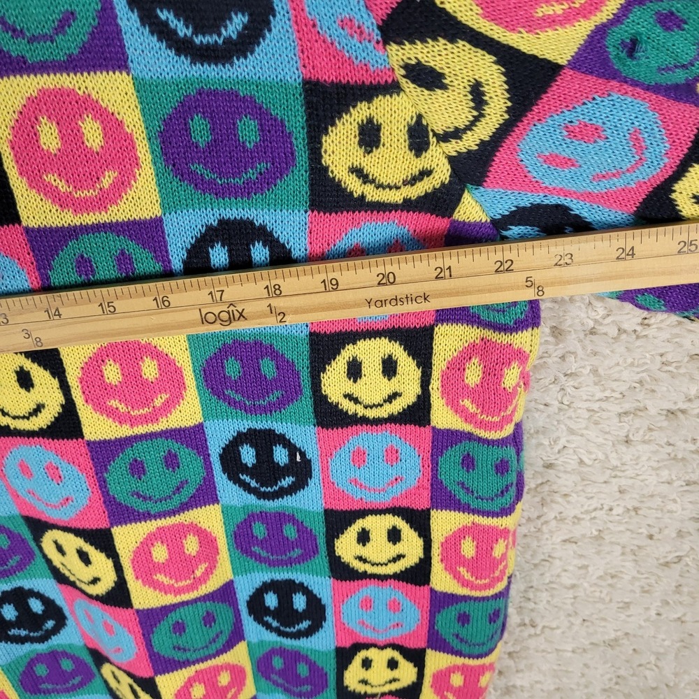 WESC Leon Pop Smiley Face Sweater Men's Large Knitted Paris Nights Multicolor - Picture 7 of 11